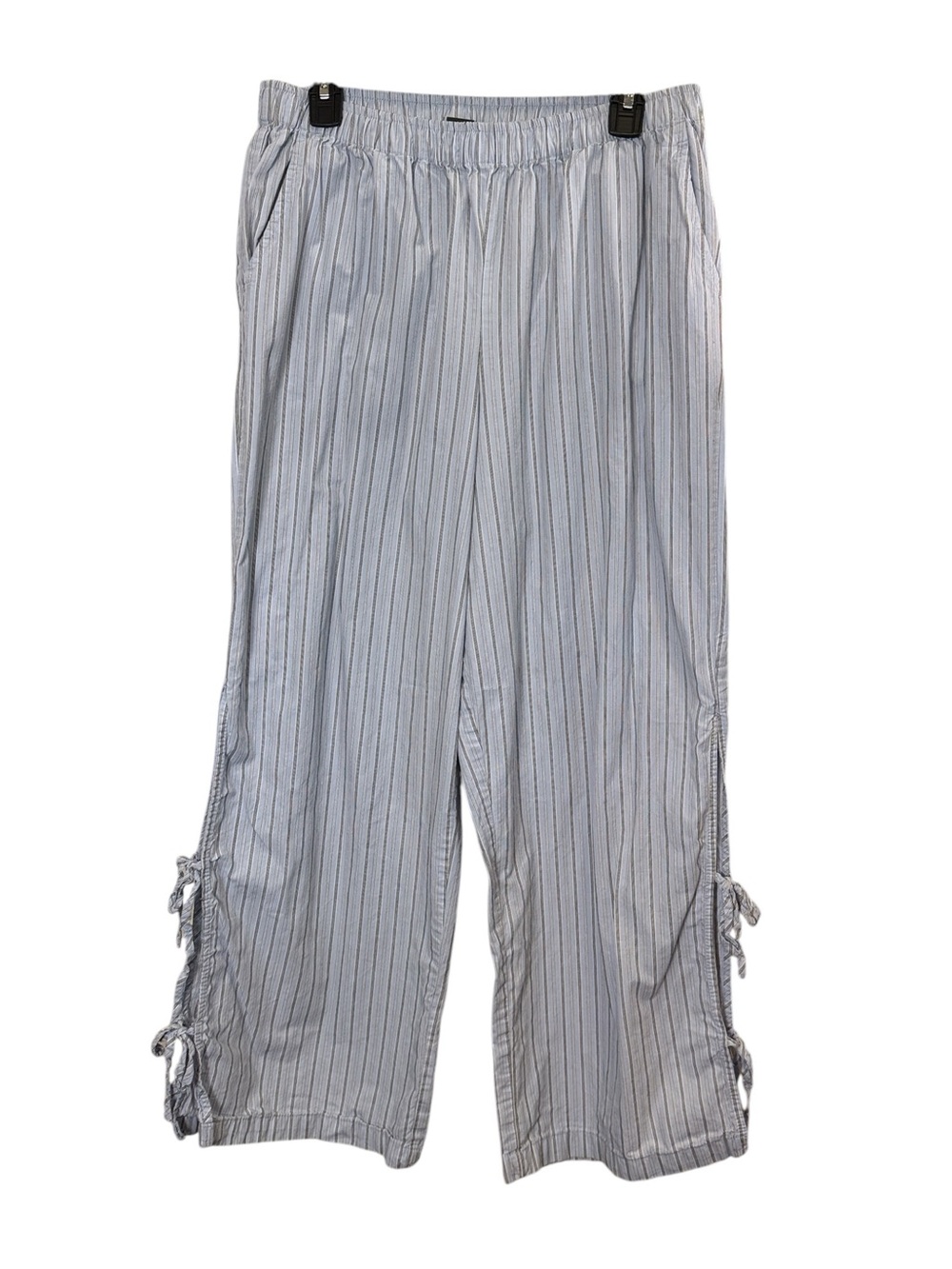wild fable Light Blue Pinstripe Crisp Cotton Casual Lounge Sleep Pant Sz L